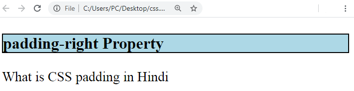 CSS Padding right